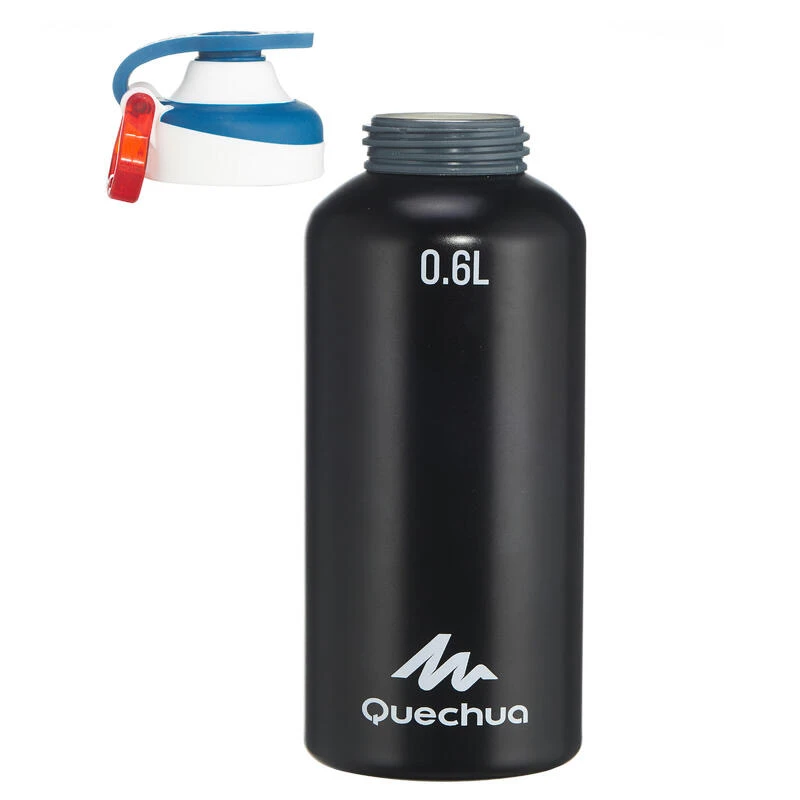Quechua Drinkfles 500 Sneldop 0,6 Liter Aluminium Zwart. 4 Quechua Drinkfles 500 Sneldop 0,6 Liter Aluminium Zwart. - Afbeelding 2