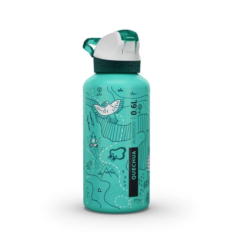 Quechua Drinkfles Met Sneldop En Strootje Gerecycled Aluminium 900 - 0,6 Liter 3 Quechua Drinkfles Met Sneldop En Strootje Gerecycled Aluminium 900 - 0,6 Liter