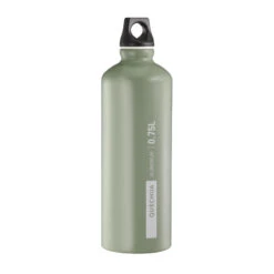 Quechua Drinkfles Voor Wandelen 100 Schroefdop 0,75 Liter Aluminium Kaki