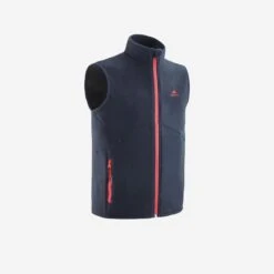 Quechua FLEECE BODYWARMER VOOR WANDELEN KINDEREN MH150 MARINEBLAUW KORAALROOD 7-15 JAAR