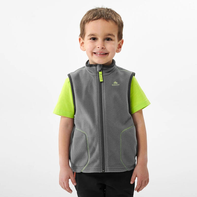 Quechua Fleece Bodywarmer Voor Wandelen Voor Kinderen MH150 Grijs 2-6 Jaar 5 Quechua Fleece Bodywarmer Voor Wandelen Voor Kinderen MH150 Grijs 2-6 Jaar - Afbeelding 3