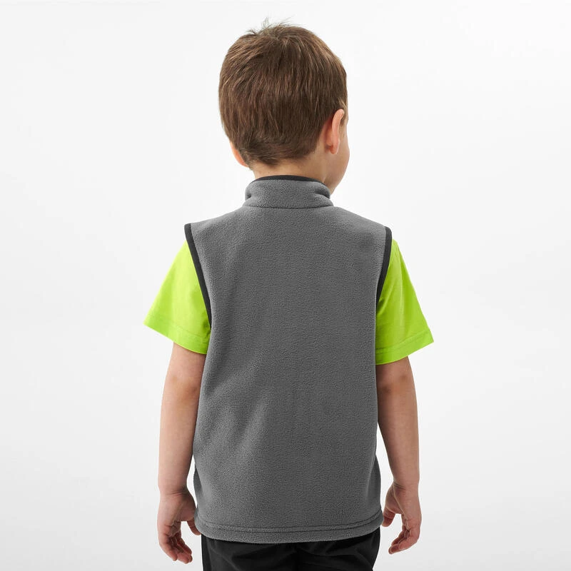 Quechua Fleece Bodywarmer Voor Wandelen Voor Kinderen MH150 Grijs 2-6 Jaar 6 Quechua Fleece Bodywarmer Voor Wandelen Voor Kinderen MH150 Grijs 2-6 Jaar - Afbeelding 4