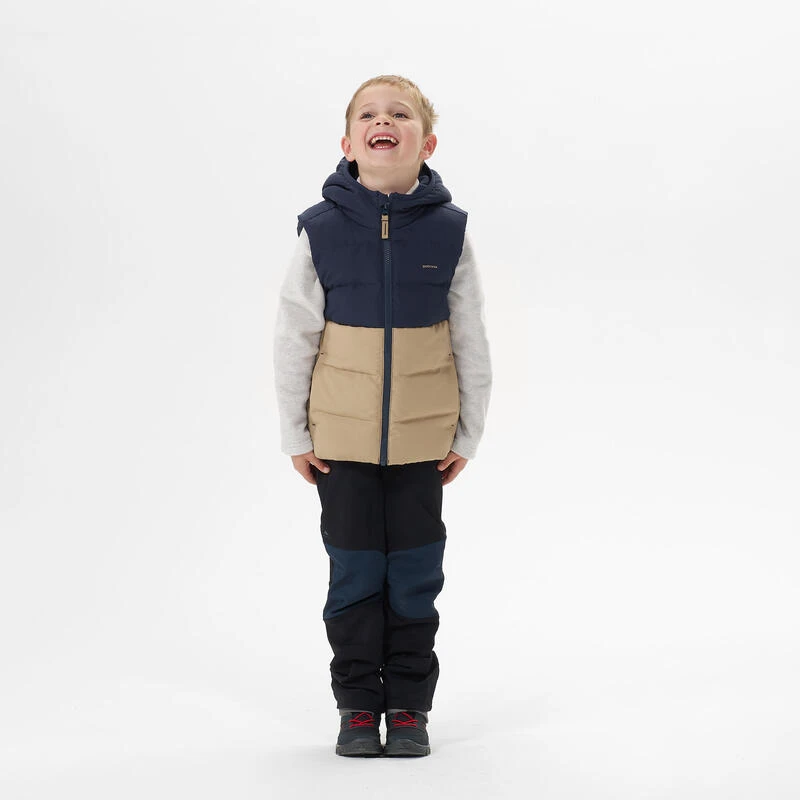 Quechua Gewatteerde Bodywarmer Voor Wandelen Beige En Blauw Kinderen 2-6 Jaar 5 Quechua Gewatteerde Bodywarmer Voor Wandelen Beige En Blauw Kinderen 2-6 Jaar - Afbeelding 3