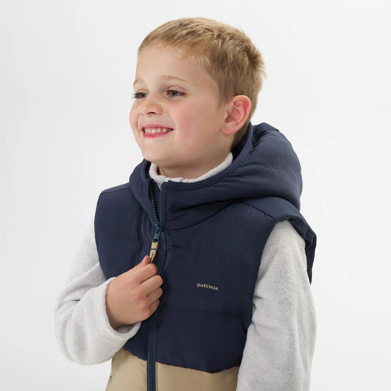Quechua Gewatteerde Bodywarmer Voor Wandelen Beige En Blauw Kinderen 2-6 Jaar 7 Quechua Gewatteerde Bodywarmer Voor Wandelen Beige En Blauw Kinderen 2-6 Jaar - Afbeelding 5