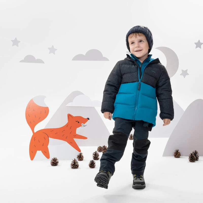 Quechua Gewatteerde Wandeljas Voor Kinderen 2-6 Jaar Grijs/blauw 4 Quechua Gewatteerde Wandeljas Voor Kinderen 2-6 Jaar Grijs/blauw - Afbeelding 2