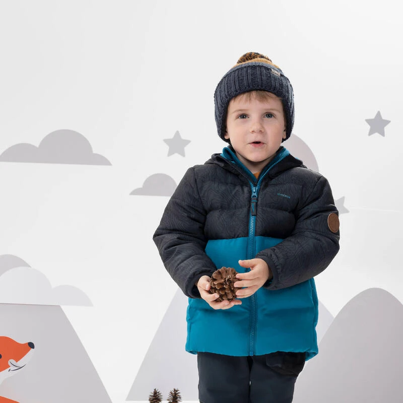 Quechua Gewatteerde Wandeljas Voor Kinderen 2-6 Jaar Grijs/blauw 5 Quechua Gewatteerde Wandeljas Voor Kinderen 2-6 Jaar Grijs/blauw - Afbeelding 3