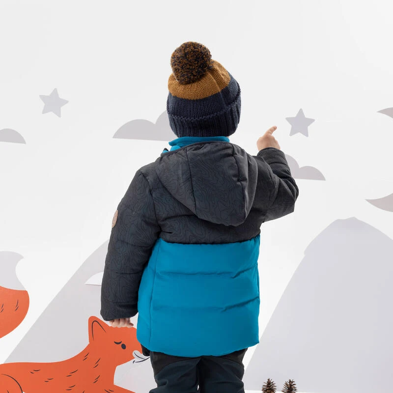 Quechua Gewatteerde Wandeljas Voor Kinderen 2-6 Jaar Grijs/blauw 6 Quechua Gewatteerde Wandeljas Voor Kinderen 2-6 Jaar Grijs/blauw - Afbeelding 4