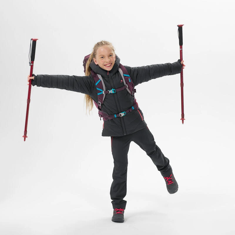 Quechua Hybride Gewatteerde Wandeljas Donkergrijs Kinderen 7-15 Jaar 4 Quechua Hybride Gewatteerde Wandeljas Donkergrijs Kinderen 7-15 Jaar - Afbeelding 2