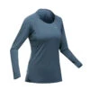 Quechua Shirt Met Lange Mouwen Voor Bergwandelen Dames MH550 Grijsblauw