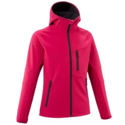 Quechua SOFTSHELL WANDELJAS VOOR KINDEREN VAN 7-15 JAAR MH550 FRAMBOOS