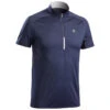 Quechua T-shirt Voor Fast Hiking Heren FH500 Korte Mouwen Blauw/zwart