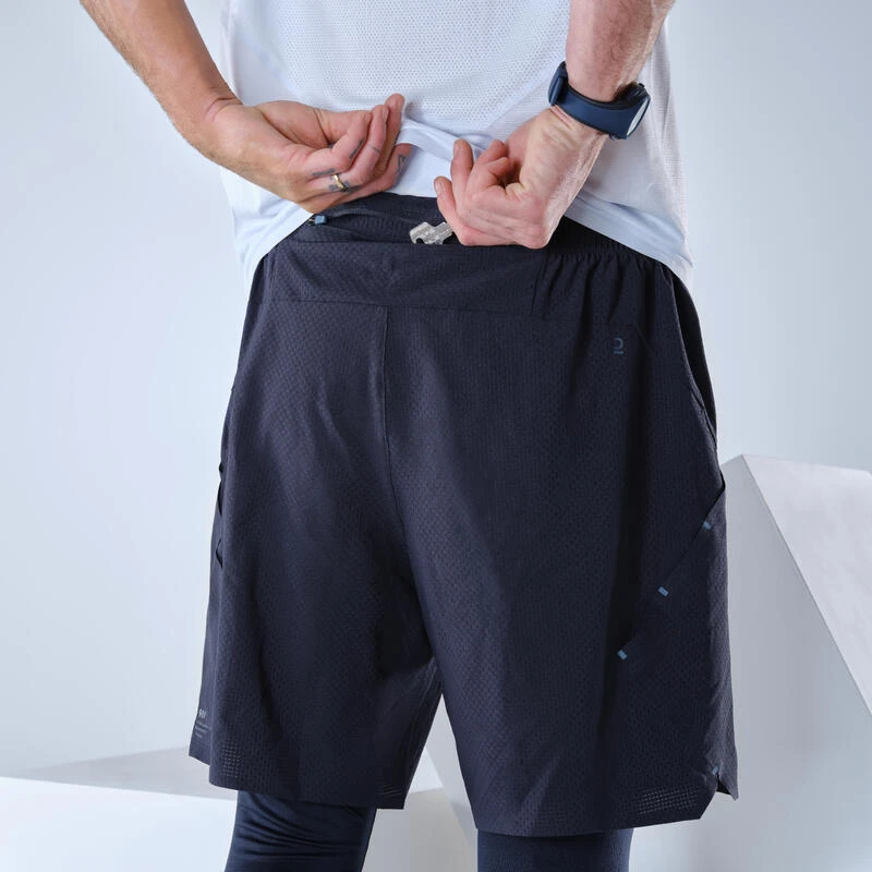 Quechua Ultralichte Tight Met Short Voor Fast Hiking Heren FH900 Blauw 7 Quechua Ultralichte Tight Met Short Voor Fast Hiking Heren FH900 Blauw - Afbeelding 5