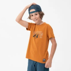 Quechua Wandel T-shirt MH100 Oker Kinderen 7-15 Jaar -Quechua Verkoop wandel t shirt mh100 oker kinderen 7 15 jaar 2
