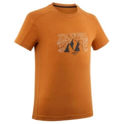 Quechua Wandel T-shirt MH100 Oker Kinderen 7-15 Jaar