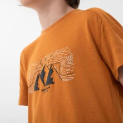 Quechua Wandel T-shirt MH100 Oker Kinderen 7-15 Jaar -Quechua Verkoop wandel t shirt mh100 oker kinderen 7 15 jaar 4