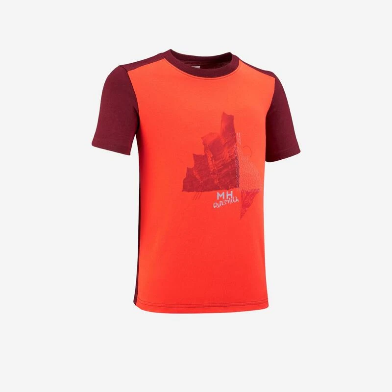 Quechua Wandel T-shirt Voor Kinderen Van 7 Tot 15 Jaar MH100 Oranje 3 Quechua Wandel T-shirt Voor Kinderen Van 7 Tot 15 Jaar MH100 Oranje
