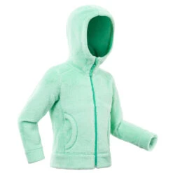 Quechua Warme Fleece Jas Voor Wandelen MH500 Turquoise Kinderen 2-6 Jaar