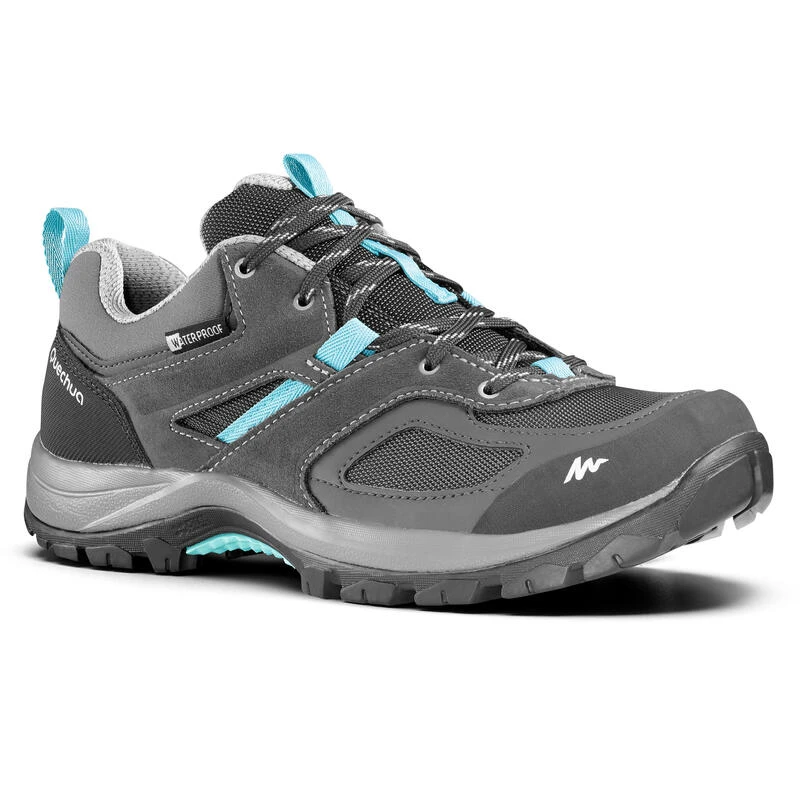 Quechua Waterdichte Bergwandelschoenen Voor Dames MH100 Grijs/blauw 3 Quechua Waterdichte Bergwandelschoenen Voor Dames MH100 Grijs/blauw