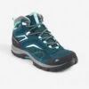 Quechua Waterdichte Bergwandelschoenen Voor Dames MH100 Mid Turquoise